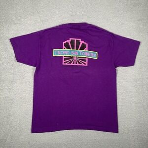 Vintage Anvil Shirt Mens XL Purple Single‎ Stitch Tropic Sun Towers 90s USA Made